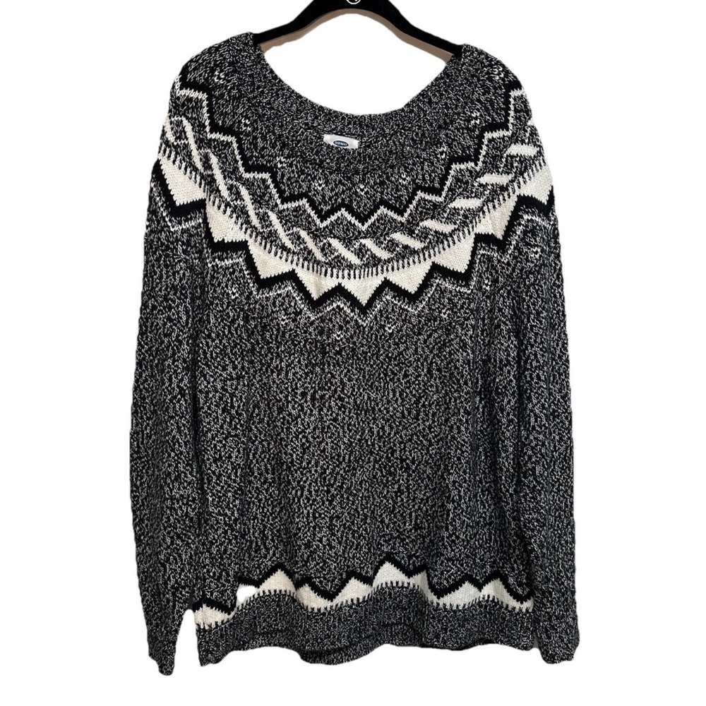 Old Navy Womens Fair Isle Sweater Scoop neck Ski Cozy Warm Sz XXL